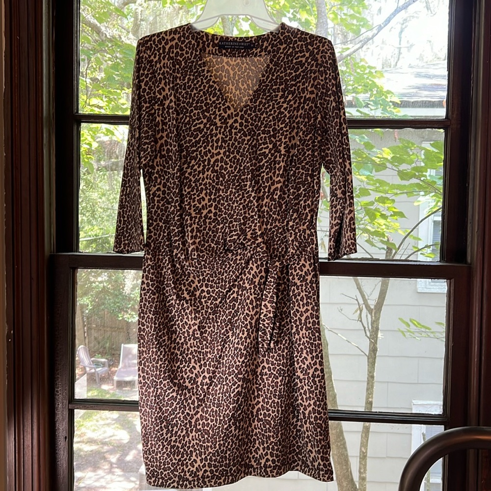 Katherine Way 3/4 Sleeve Cheetah Dress